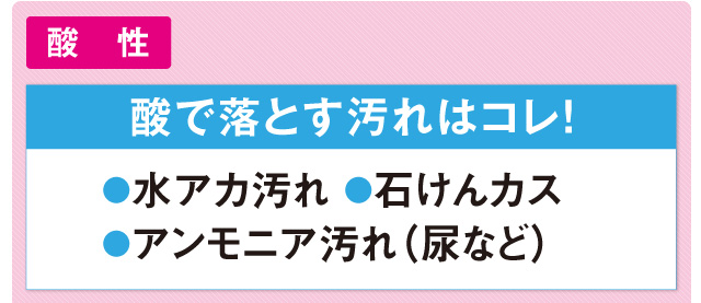 酸で落とす汚れはコレ!