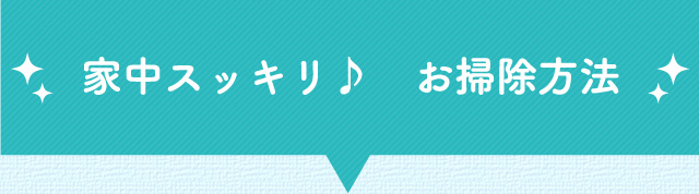 家中スッキリ♪ お掃除方法